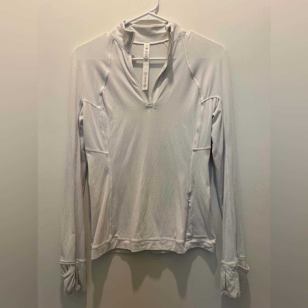 Run rulu half zip white, size 6